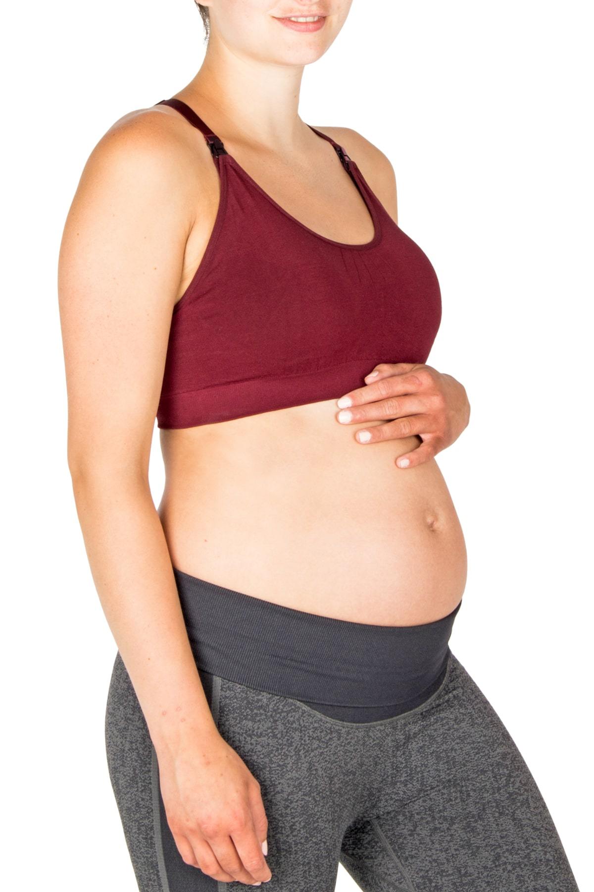 Maternity Bra Full Coverage Push-Up Yoga Bra Solid Print B 34/75C